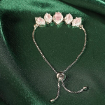 Zeneme Rhodium Plated Adjustable Delicate AD Stone Chain Bracelet for Women and Girls