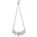 Rhodium Plated Adjustable Delicate AD Stone Chain Bracelet for Women and Girls