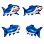 Shark Foil Balloons,  Shark Helium Balloons, Red And Blue (pack of 1)