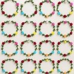 Women Rose Floral Crown Hair Wreath Leave Flower Silk Headband