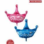Solid Prince & Princess Foil Balloons For Decoration Birthday(pack of 1)Girls- Pink ,Boys-Blue