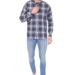 Primarily Blue Checked Slim Fit Casual Shirt