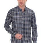 Blue & Beige Plaid Relax Fit Checked Shirt