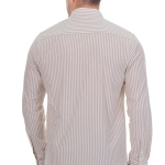 Beige with White Vertical Stripes Classic Fit Shirt