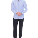 Sky Blue Slim Fit Casual Shirt