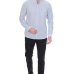 Light Blue Vertical Stripe Classic Fit Shirt
